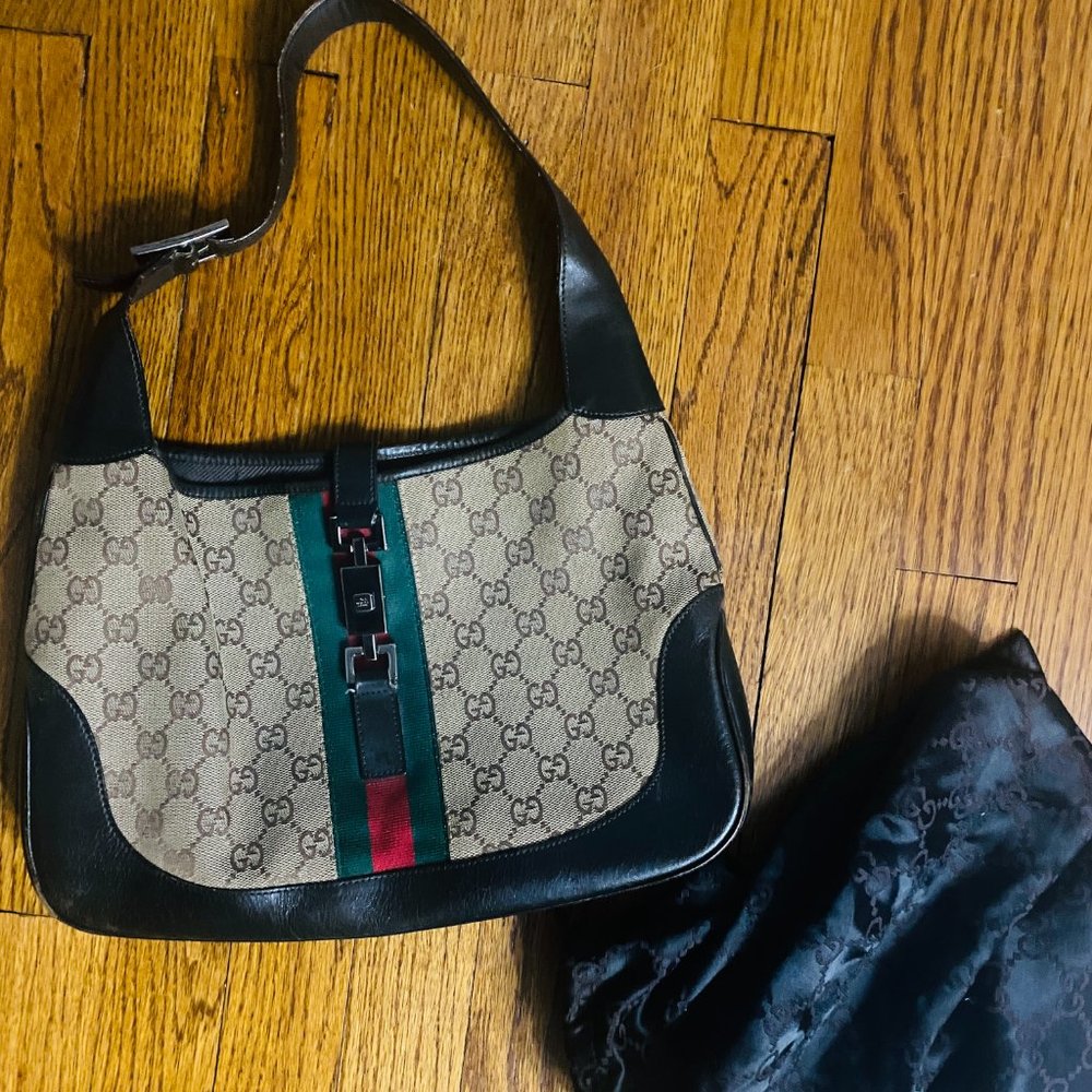 Vintage  Gucci "Jackie" Monogram Shoulder Bag